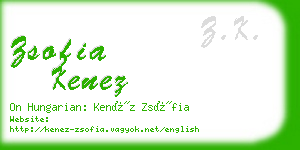 zsofia kenez business card